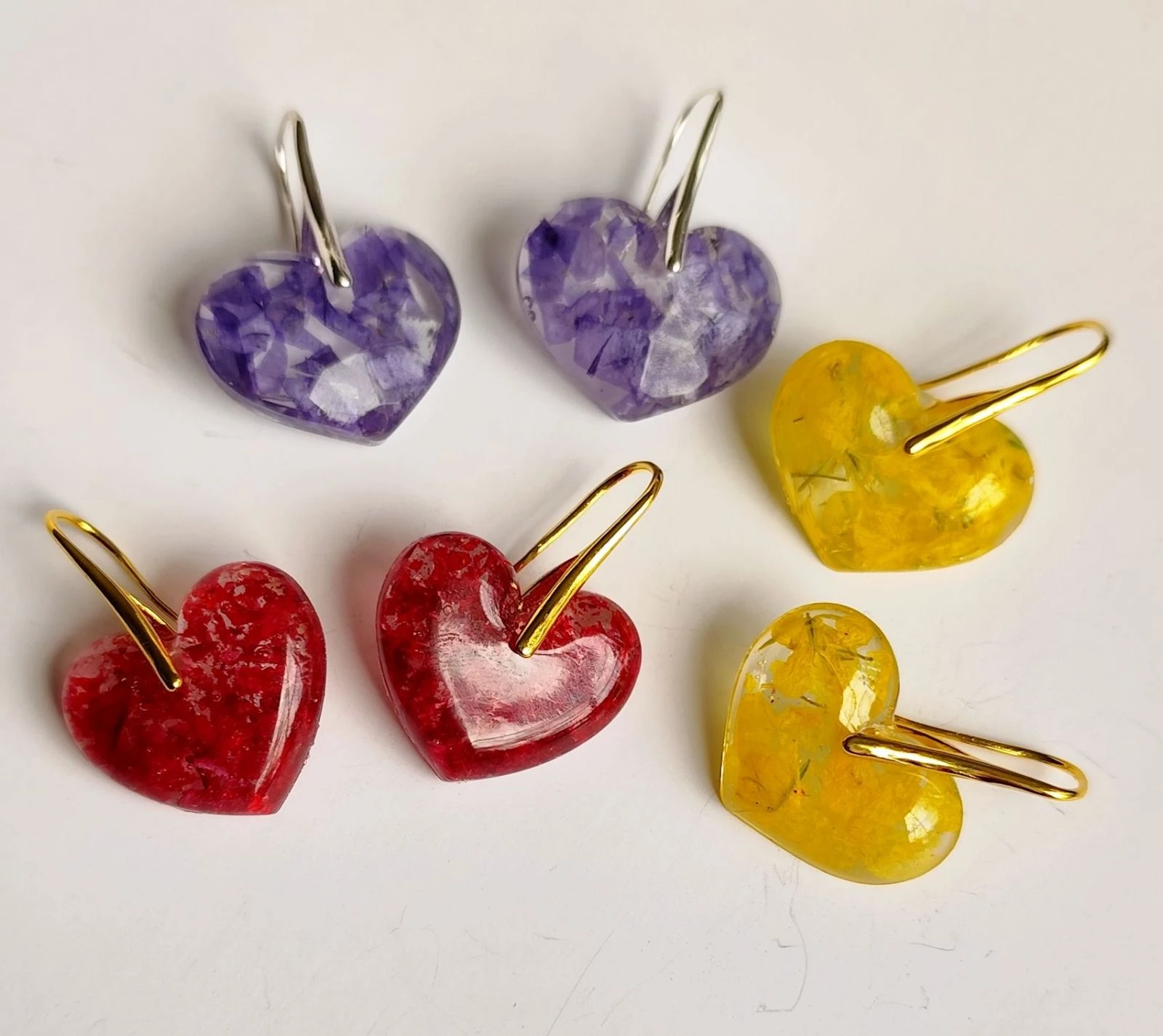 Boucles d'oreilles #fleur naturelle #CŒUR – photo 3